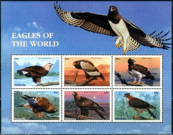 2101 Birds 1998 Tanzania Birds of Prey souvenir sheet