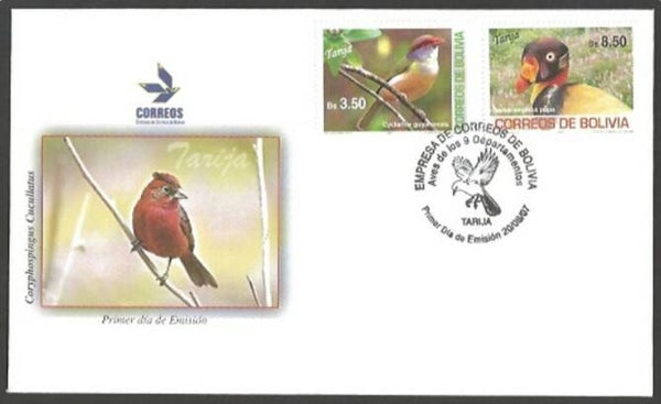 2101 Birds 2007 Bolivia FDC 2