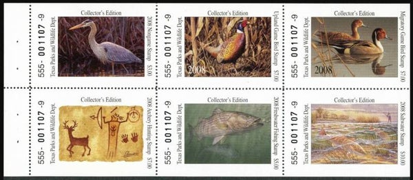 Birds 2008 USA Texas collection booklet sheet