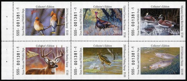 Birds 2010 USA Texas collection booklet sheet