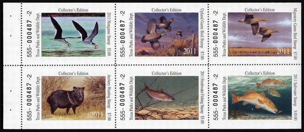 Birds 2011 USA Texas collection booklet sheet
