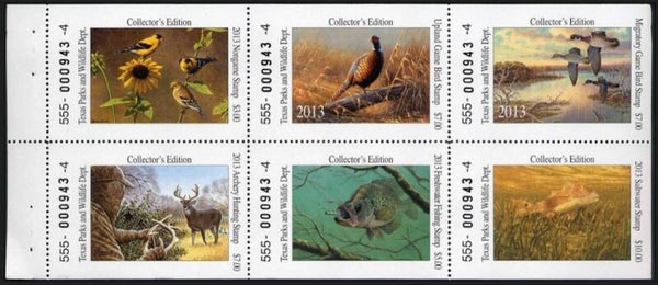 Birds 2013 USA Texas collection booklet sheet