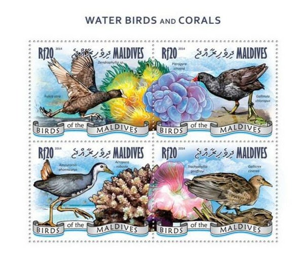 Birds 2014 Maldives Rails miniature sheet