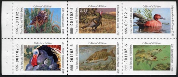 Birds 2014 USA Texas collection booklet sheet