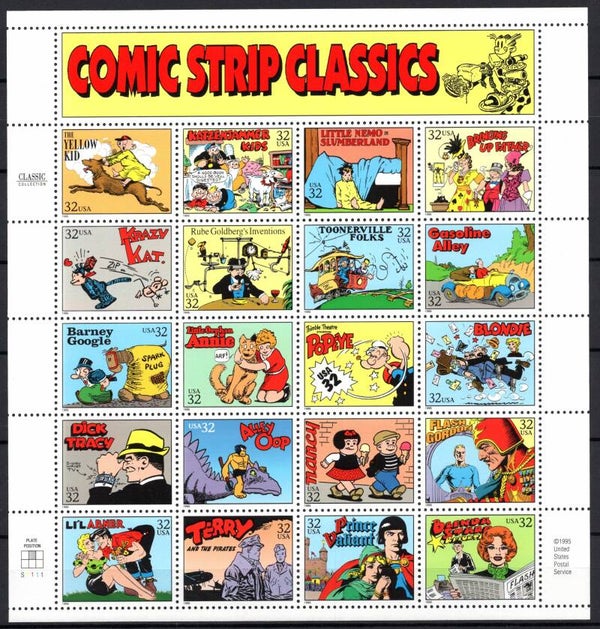 2101 Cartoons comics BD 1995 USA Comic Strip Classics sheet