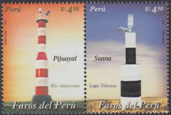 Lighthouses 2004 Peru strip of 2