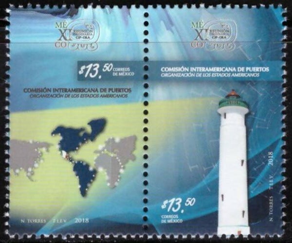 Lighthouses 2018 Mexico strip of 2