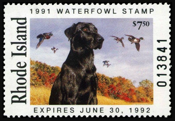 2103 Animals 1991 USA Rhode Island Dogs Black Labrador waterfowl stamp