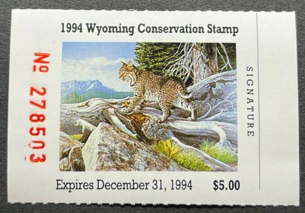2103 Animals 1994 USA Wyoming Wild Cats (Lynx rufus) Bobcat conservation stamp
