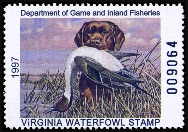 2103 Animals 1997 USA Virginia Dogs Chocolat Labrador waterfowl stamp