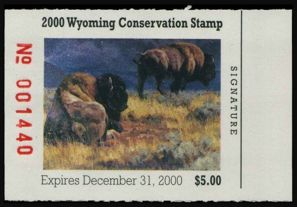 2103 Animals 2000 USA Wyoming (Bison bison) American Bison conservation stamp