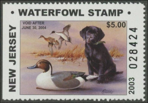 2103 Animals 2003 USA New Jersey Dogs Black Labrador waterfowl stamp $5
