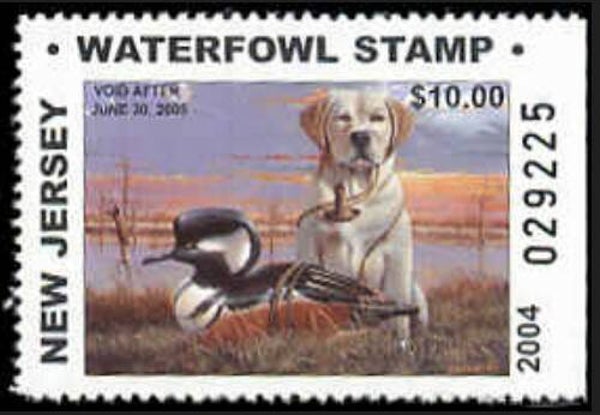 2103 Animals 2004 USA New Jersey Dogs Golden Labrador waterfowl stamp $10
