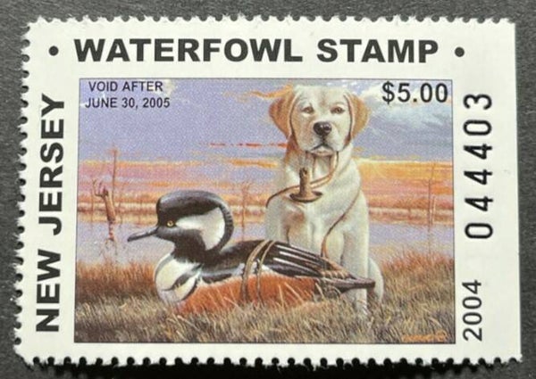 2103 Animals 2004 USA New Jersey Dogs Golden Labrador waterfowl stamp $5
