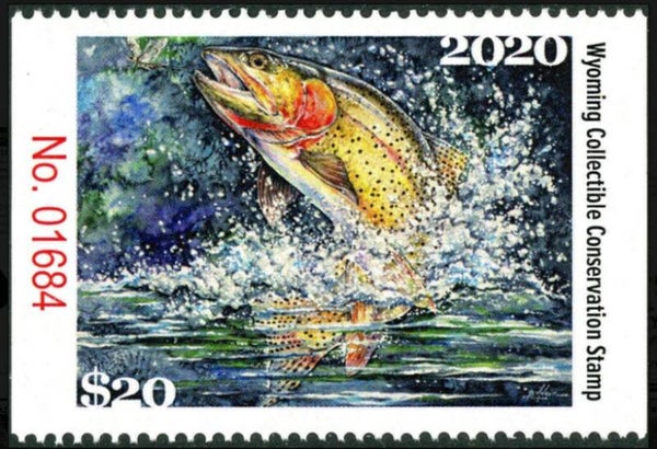 2103 Fish 2020 USA Wyoming (Oncorhynchus clarkii) Cutthroat Trout conservation stamp