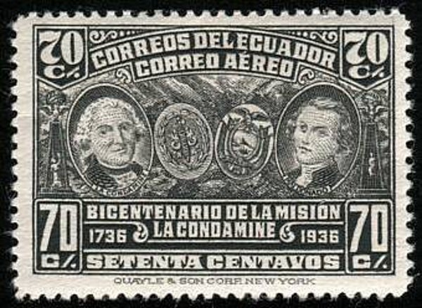 2103 Geodesy 1936 Ecuador Triangulation Mathematician Charles Marie de La Condamine (Fr) stamp 3