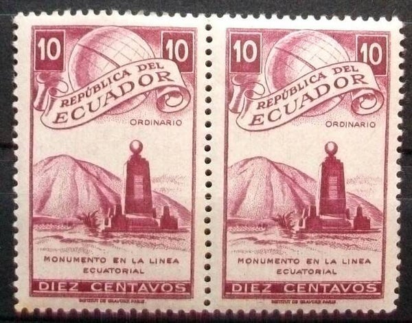 2103 Geodesy 1949 Ecuador Triangulation Equatorial Line Monument stamp
