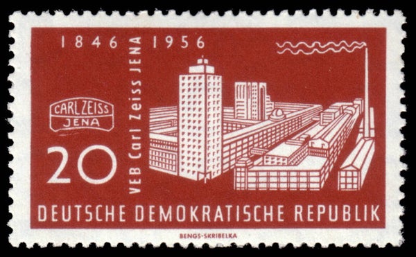 2103 Geodesy 1956 Germany DDR Instrument maker Carl Zeiss Jena stamp