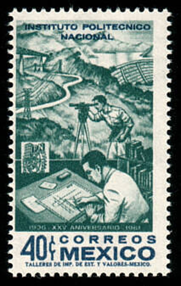 2103 Geodesy 1962 Mexico Education Instituto Politecnico Nacional Instrument Leveling Device stamp