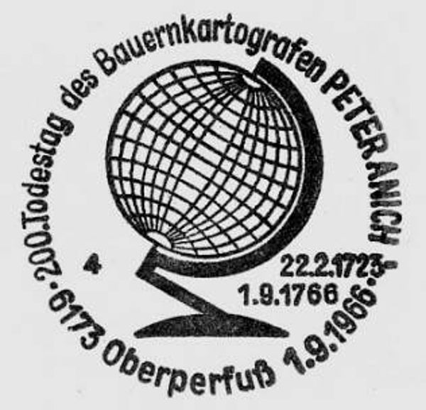 2103 Geodesy 1966 Austria Survey Peter Anich (Aut) postmark