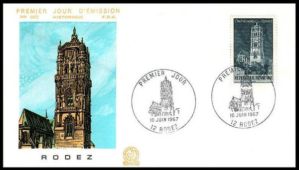 2103 Geodesy 1967 France Triangulation Point Cathedral Rodez FDC