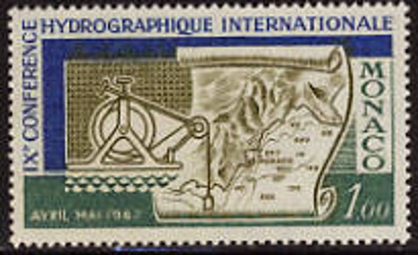2103 Geodesy 1967 Monaco Hydrography Cartography Maps Charts stamp