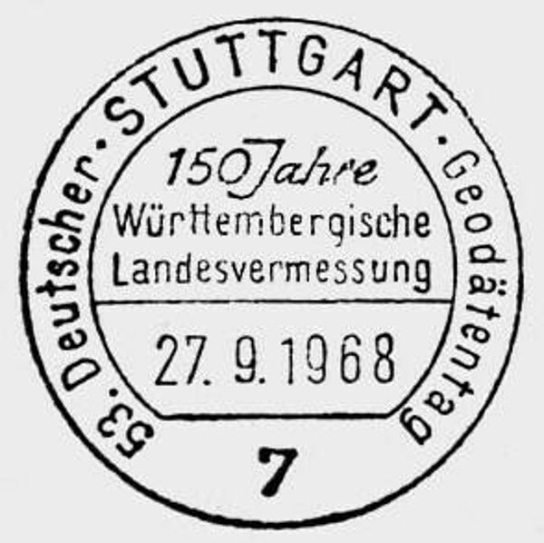 2103 Geodesy 1968 Germany 53e German Geodetic day postmark