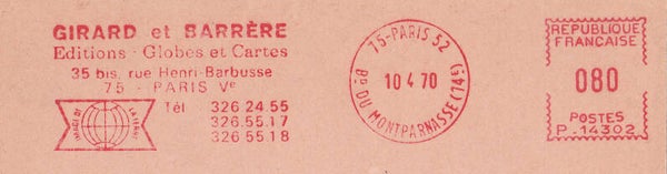 2103 Geodesy 1970 France Carthography Globes meter