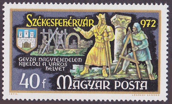 2103 Geodesy 1972 Hongary Survey Instrument Field Circle stamp