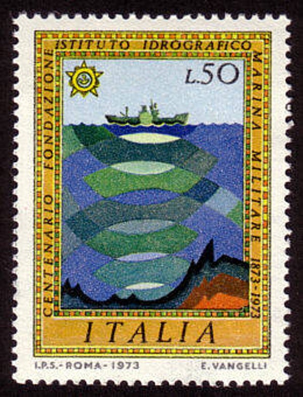 2103 Geodesy 1973 Italy Hydrography Depth Survey Organisation IIMM stamp