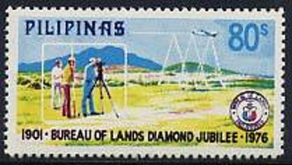 2103 Geodesy 1976 Philippines Photogrammetry Survey Instrument Theodolite stamp