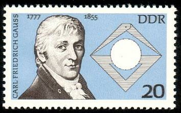 2103 Geodesy 1977 Germany DDR Mathematician Carl Friedrich Gauss stamp