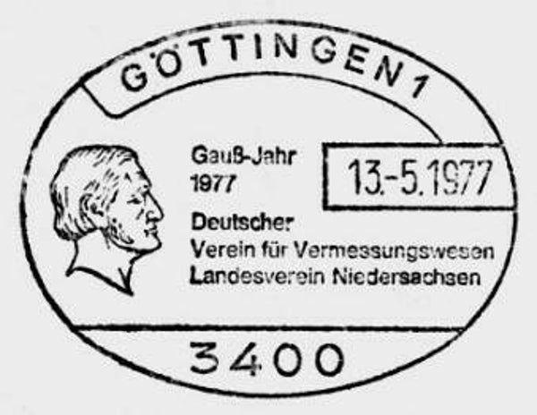 2103 Geodesy 1977 Germany Mathematician Carl Friedrich Gauss (D) postmark 2