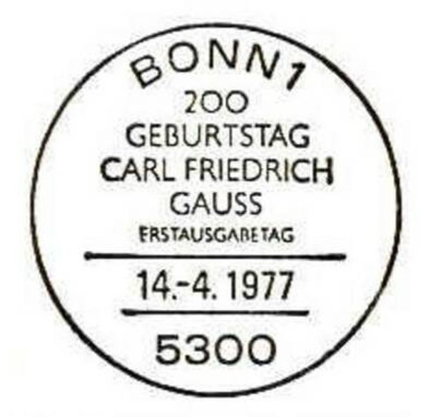 2103 Geodesy 1977 Germany Mathematician Carl Friedrich Gauss postmark