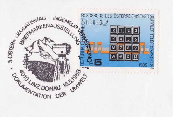 2103 Geodesy 1983 Austria Instrument Kern Leveling Device postmark