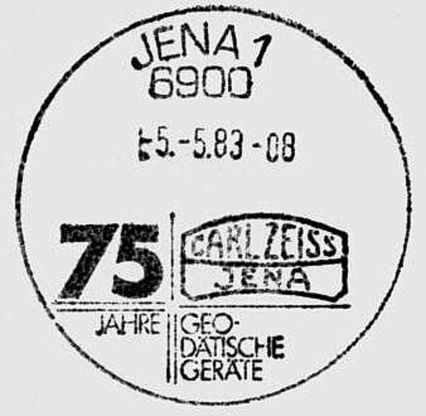 2103 Geodesy 1983 Germany DDR Instrument maker 75 years Carl Zeiss Jena postmark