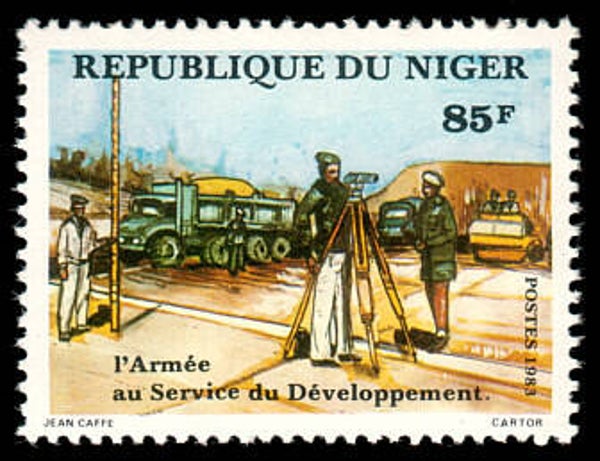 2103 Geodesy 1983 Niger Survey Instrument Leveling Device stamp