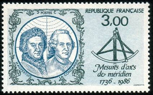 2103 Geodesy 1986 France Triangulation Mathematician Charles Marie de La Condamine (Fr) stamp