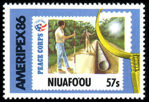 2103 Geodesy 1986 Niuafo'ou Survey Instruments Leveling Device stamp
