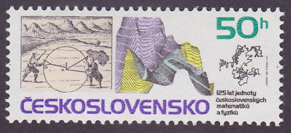 2103 Geodesy 1987 Czechoslovakia Survey Azimuth Determination stamp