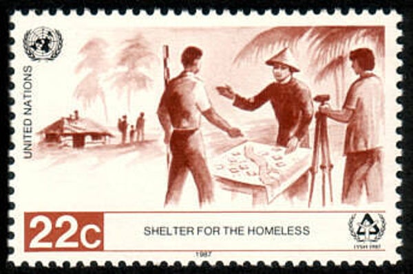 2103 Geodesy 1987 United Nations Land Reforms Survey Instrument Leveling Device stamp