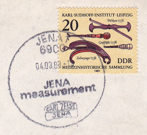 2103 Geodesy 1988 Germany DDR Instrument maker Carl Zeiss postmark