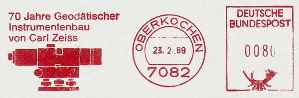 2103 Geodesy 1989 Germany Instrument maker Carl Zeiss 70 years Leveling Device meter