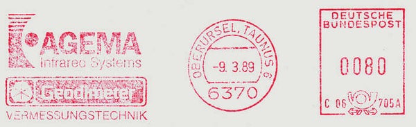 2103 Geodesy 1989 Germany Instrument maker Geodimeter Agema meter