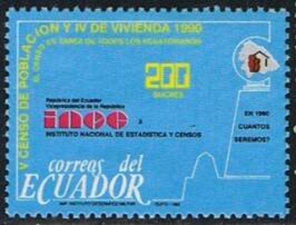 2103 Geodesy 1990 Ecuador Triangulation Equatorial Line Monument stamp
