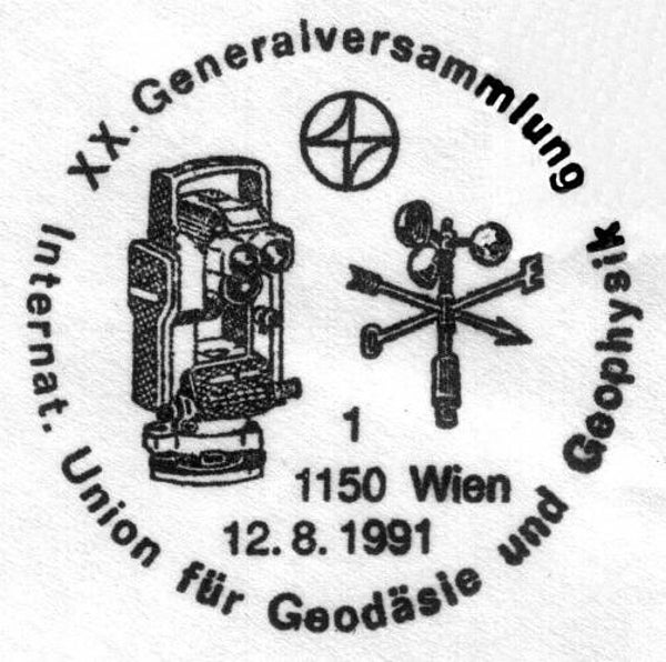 2103 Geodesy 1991 Austria Organisation IUGG Instrument Tachymeter postmark