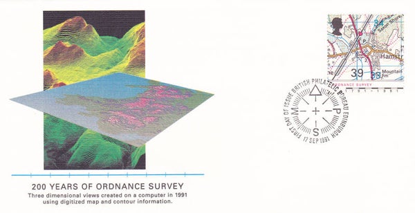 2103 Geodesy 1991 Great Britain Cartography Computer Maps FDC
