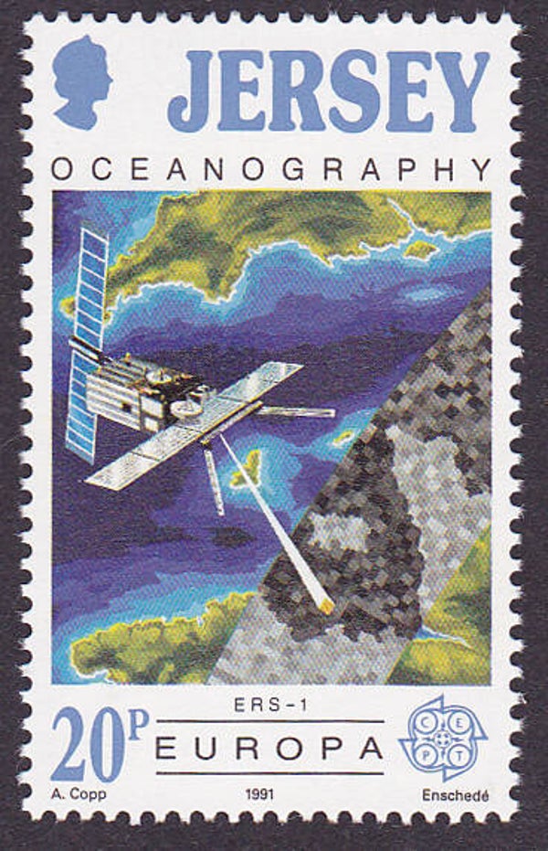 2103 Geodesy 1991 Jersey Geodetic ERS-1 Satellite stamp