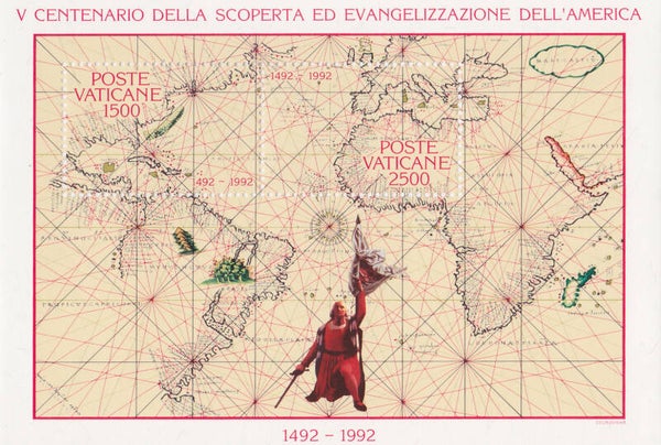 2103 Geodesy 1992 Vatican Cartography Maps Explorer Christopher Columbus (It) block