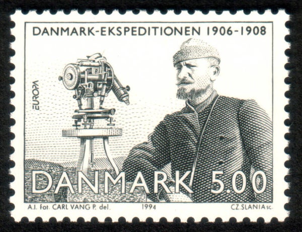 2103 Geodesy 1994 Denmark Instrument Theodolite stamp